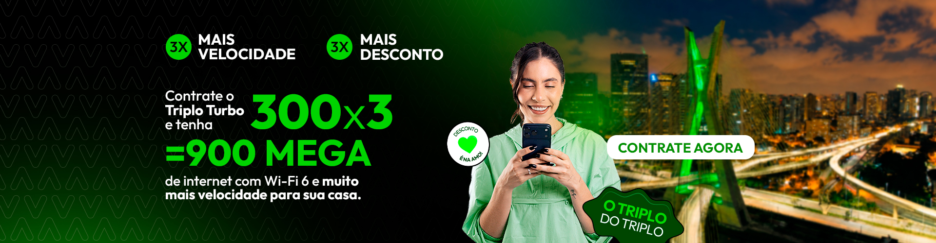 AMO Internet - 900 Mega por R$ 44,99 por 3 meses